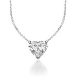 14K White Gold 1 Carat Lab Grown Diamond Heart Solitaire Pendant