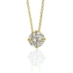 14K Yellow Gold 3/4 Carat Floating Diamond Solitaire Pendant