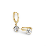14K Yellow Gold 2 Carat Diamond Dangle Earrings