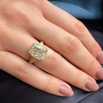 18K Yellow Gold 2 Carat Cushion Cut Diamond Taylor Ring
