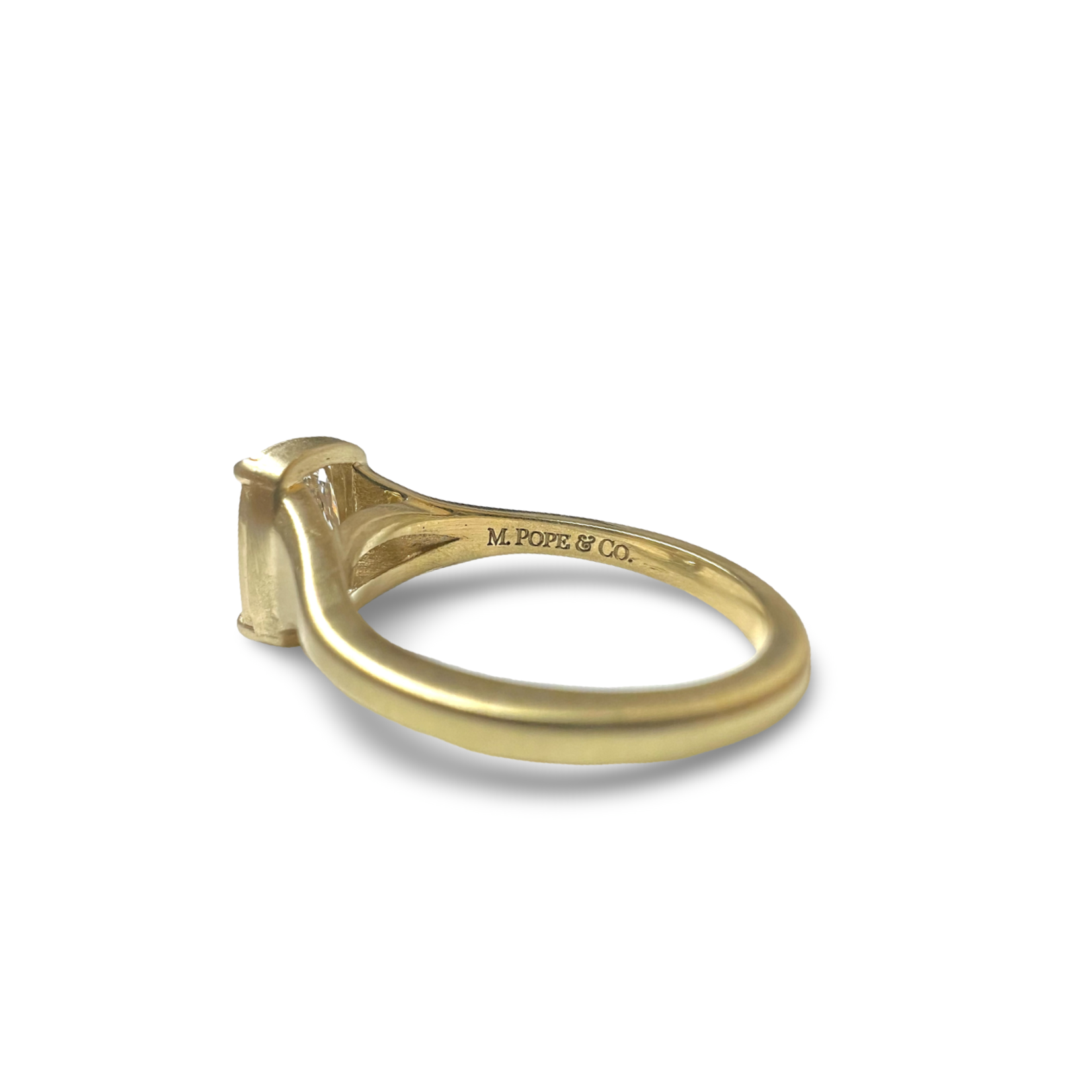 18K Yellow Gold 2 Carat Cushion Cut Diamond Taylor Ring