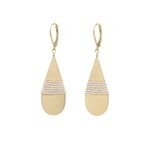 Michelle Pressler 14K Yellow Gold Overlay White Zircon Teardrop Earrings