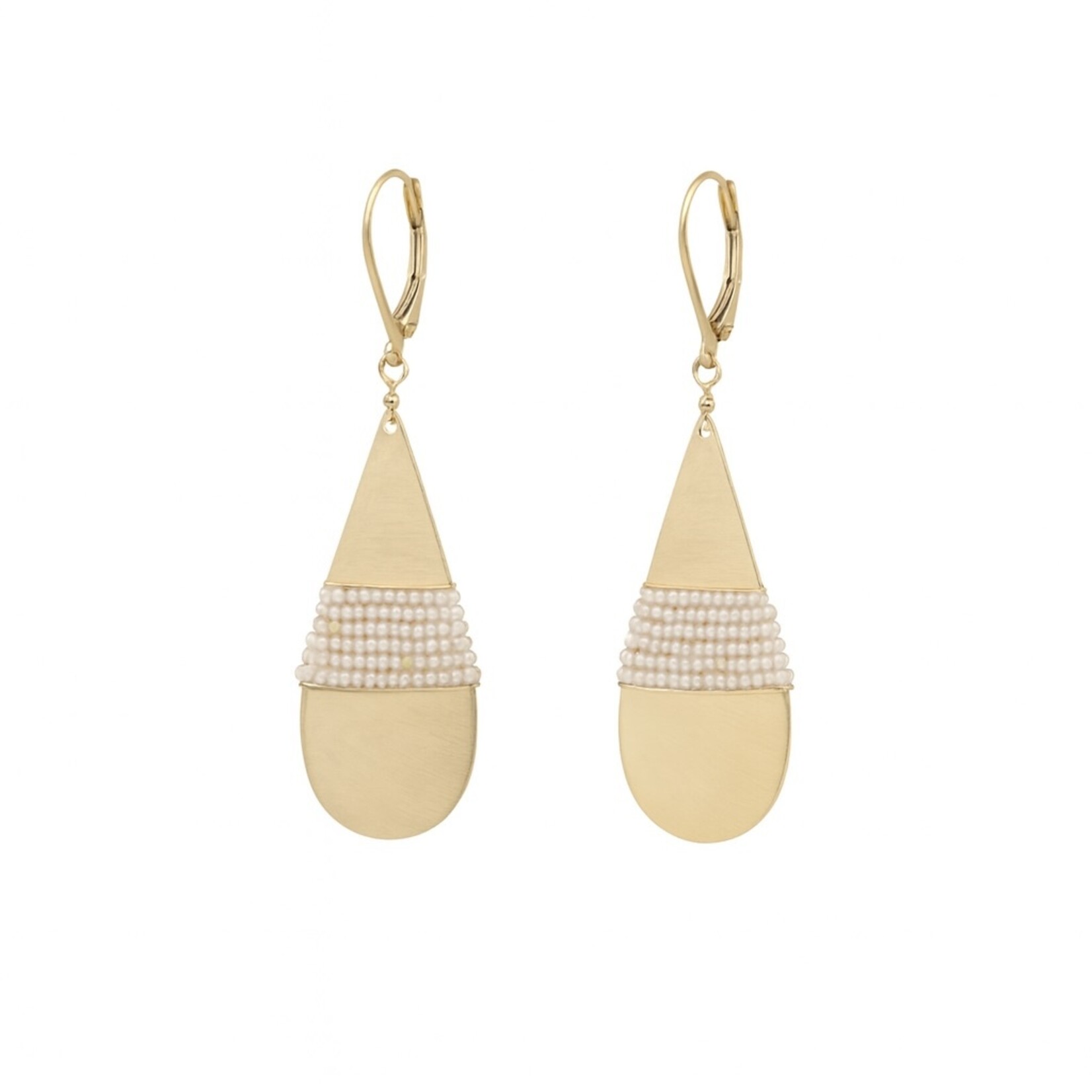 Michelle Pressler 14K Yellow Gold Overlay White Zircon Teardrop Earrings