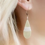 Michelle Pressler 14K Yellow Gold Overlay White Zircon Teardrop Earrings