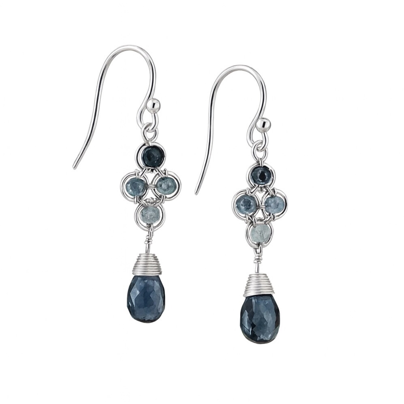 Sterling Silver Grandidierite/London Topaz Earrings