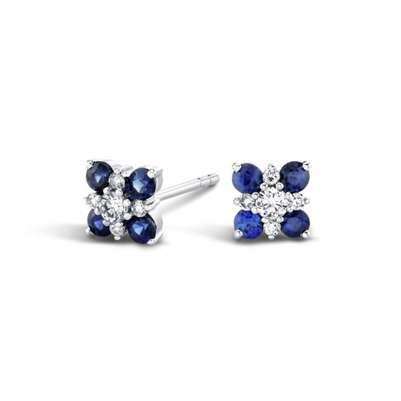 14K White Gold Sapphire and Diamond Earrings