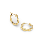 14K Yellow Gold Small Twist Hoop Earrings