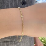 14K Yellow Gold Diamond Bezel Bracelet