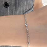 14K White Gold Diamond Bezel Bracelet