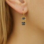 Michelle Pressler 14K Yellow Gold Filled Double Square Spinel and Zircon Earrings