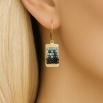 Michelle Pressler 14K Yellow Gold Overlay Sapphire Ombre, Natural Blue Zircon & Australian Sapphire Earrings