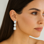 18K White Gold  Art Deco Chandelier Diamond Earrings