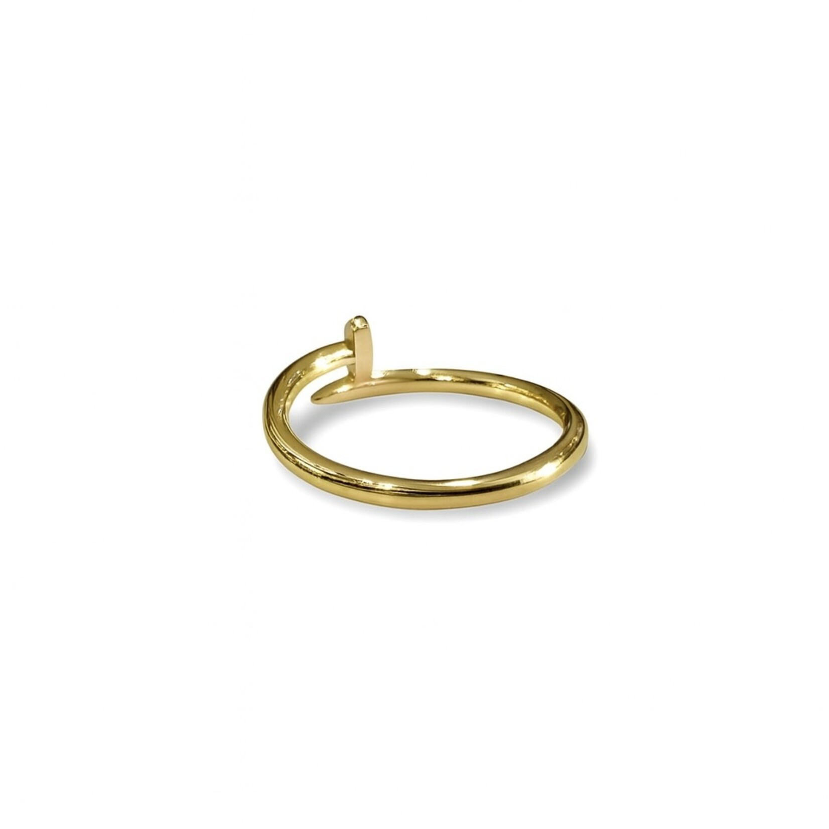 14K Yellow Gold Diamond Nail Ring