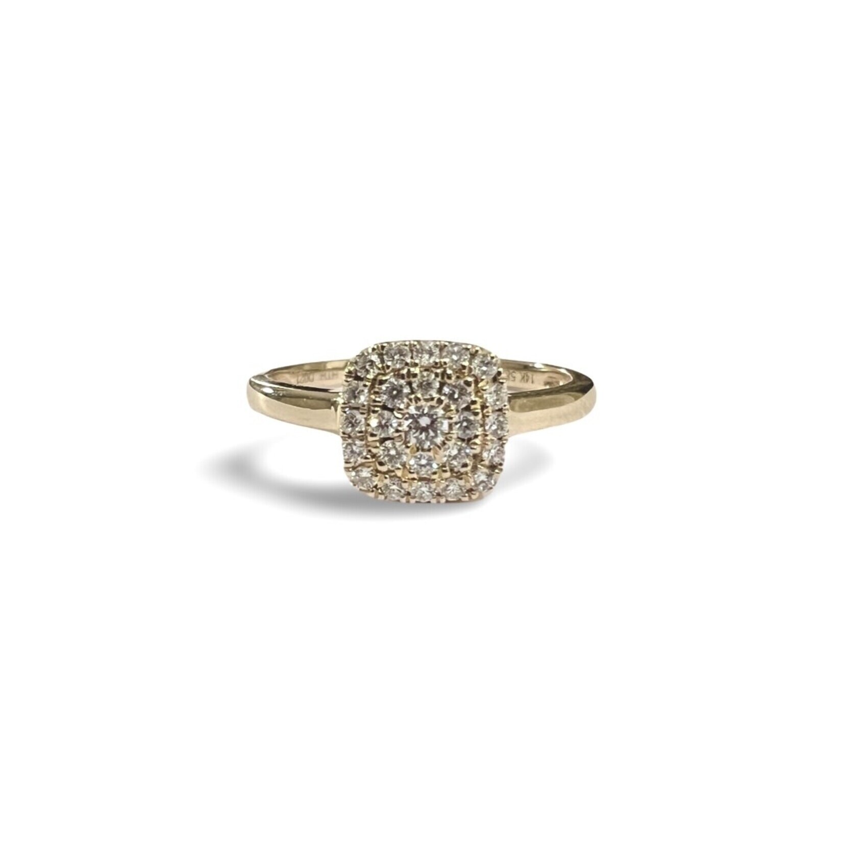 14K Yellow Gold Diamond Cushion Pave Stacking Ring