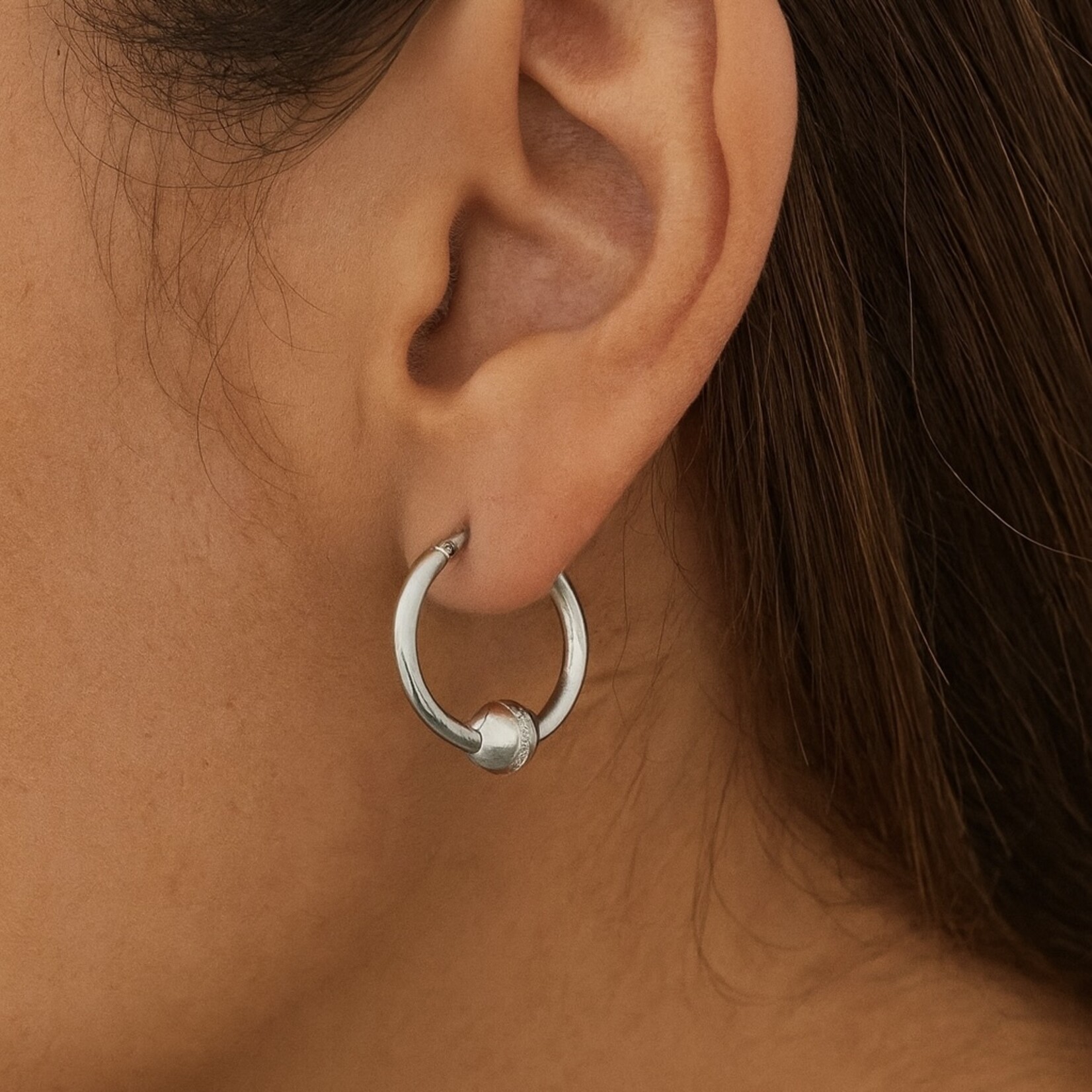 Sterling Silver Cape Cod Medium Zirconia Hoop Earrings