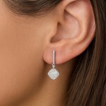 18K White Gold Pave Diamond Drop Earrings