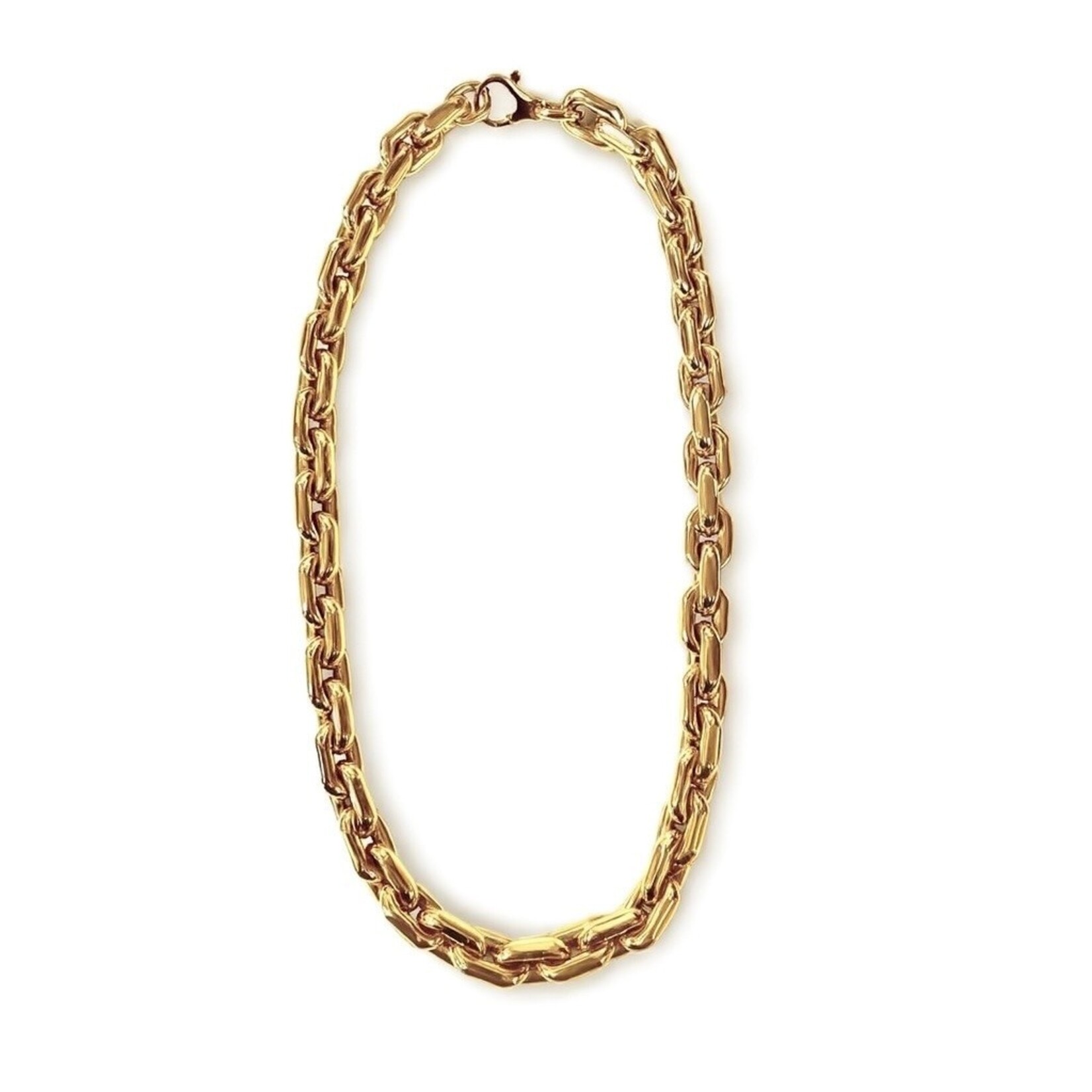 14K Yellow Gold Sculpture Link Necklace