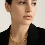 14K Yellow Gold Sculpture Link Necklace