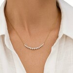 14K Yellow Gold 2 Carat Curved Eclipse Necklace