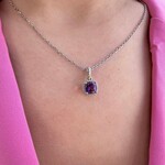 Sterling Silver & 18K Yellow Gold Amethyst Pendant