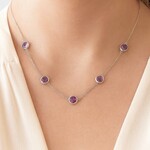Sterling Silver Amethyst Lollipop Necklace