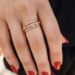 14K Yellow Gold Diamond Trio Ring