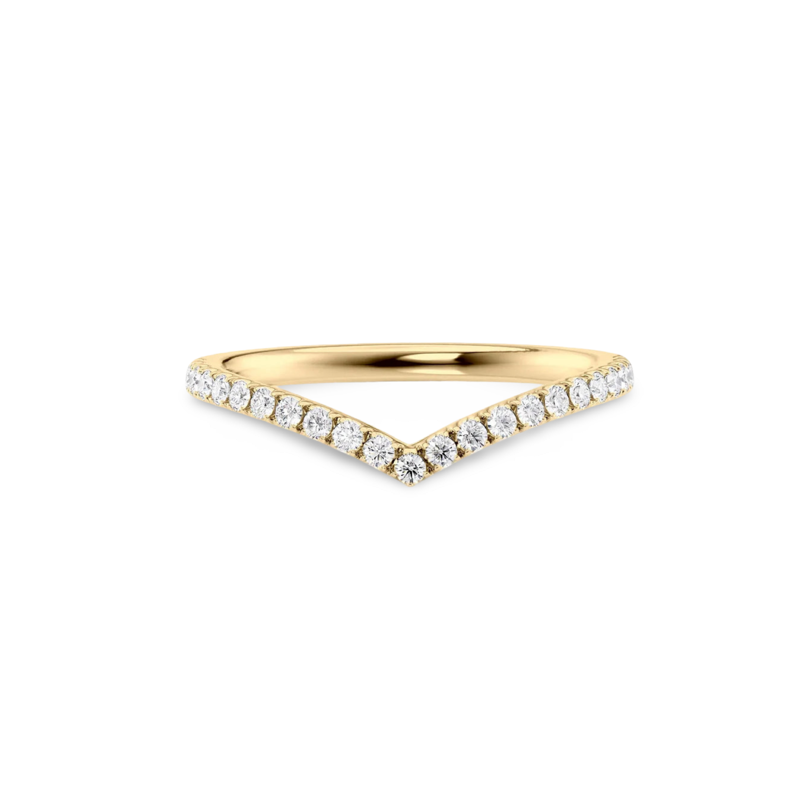 18K Yellow Gold Diamond Chevron Band