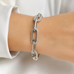 18K White Gold 3 1/2 Carat Pave Diamond Link Bracelet