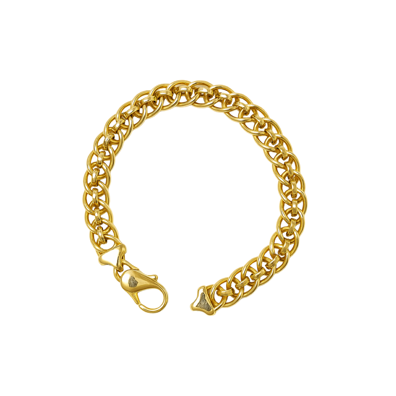 14K Yellow Gold Triple Curb Link Bracelet