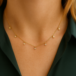 14K Yellow Gold Diamond 0.27ctw Blossom Charm Necklace