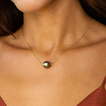18K Yellow Gold Tahitian Pearl Pendant