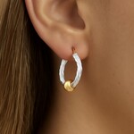 Sterling Silver & 14K Gold Cape Cod Medium Twisted Hoop Earrings