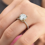 14K Yellow Gold Lab Diamond Hidden Halo Engagement Ring