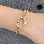 14K Yellow Gold Open Heart Bracelet