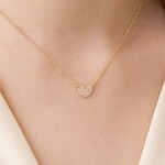 14K Yellow Gold Petite Heart Necklace