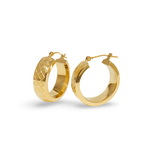 14KY Quilted Medium Hoop Earrings