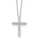 14K White Gold  3/4 Carat Lab Diamond Cross
