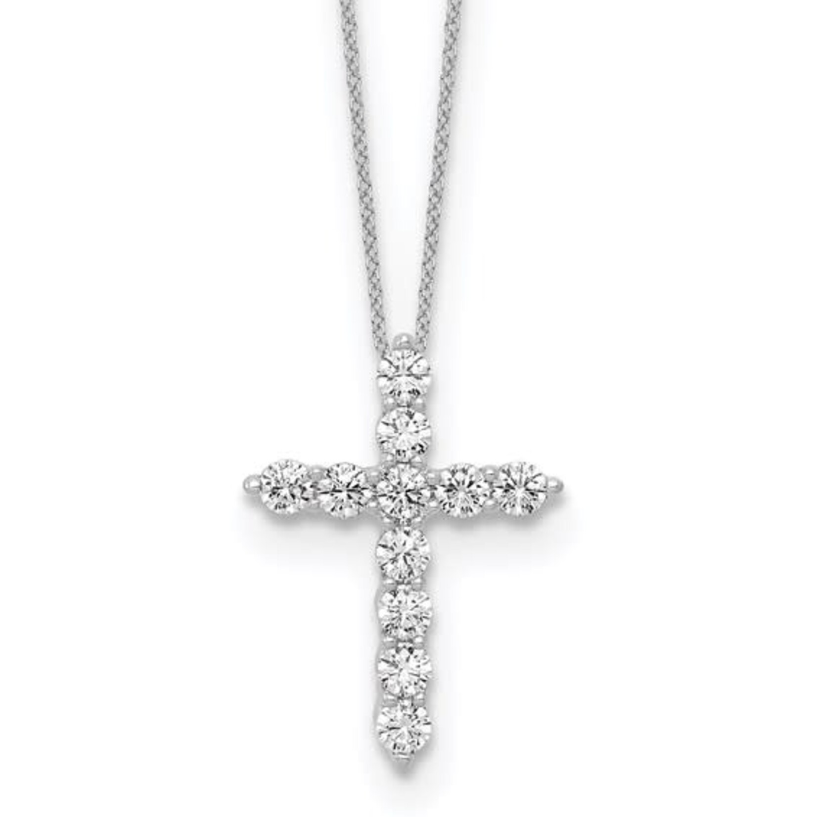 14K White Gold  3/4 Carat Lab Diamond Cross