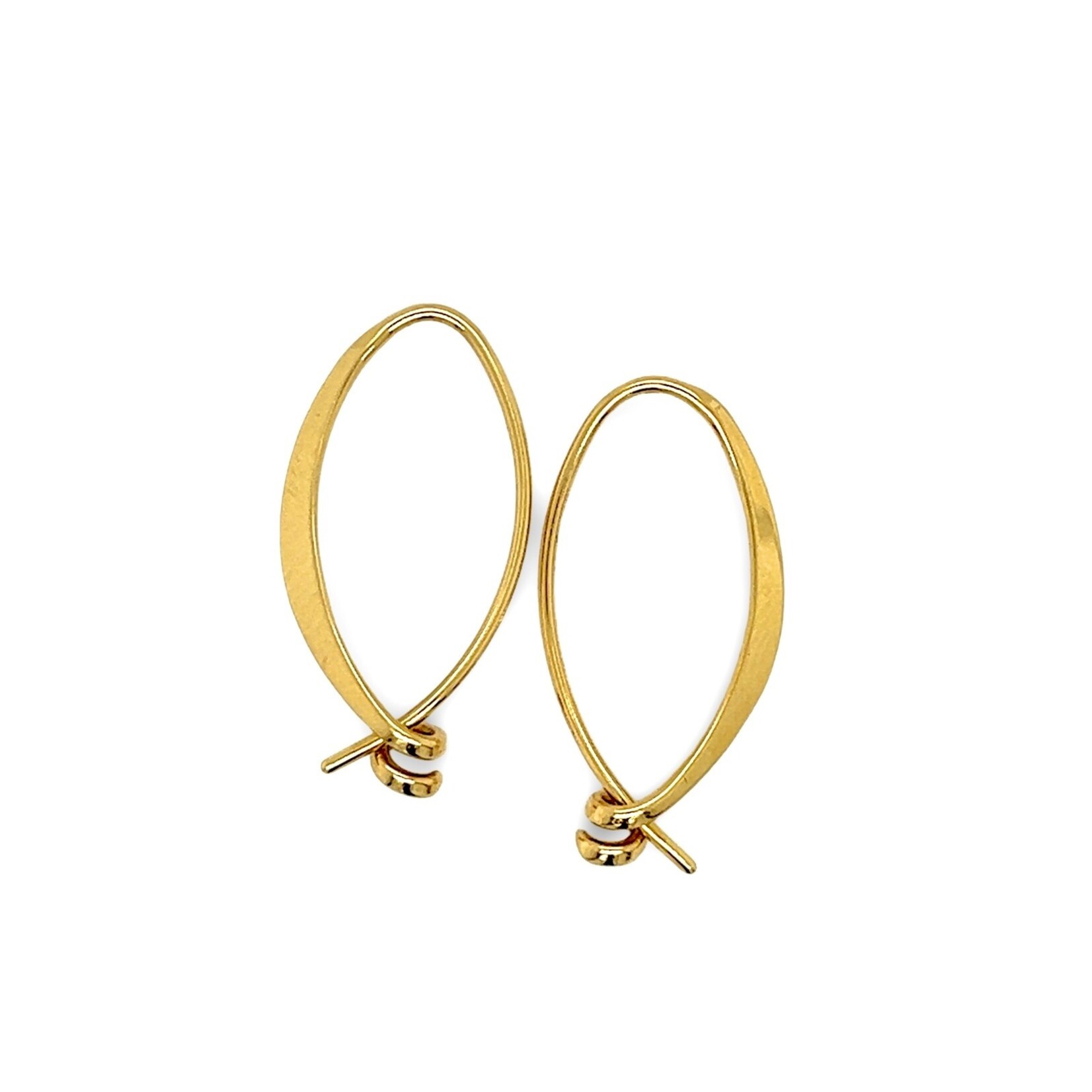 14K Yellow Gold Ribbon Wire Earrings