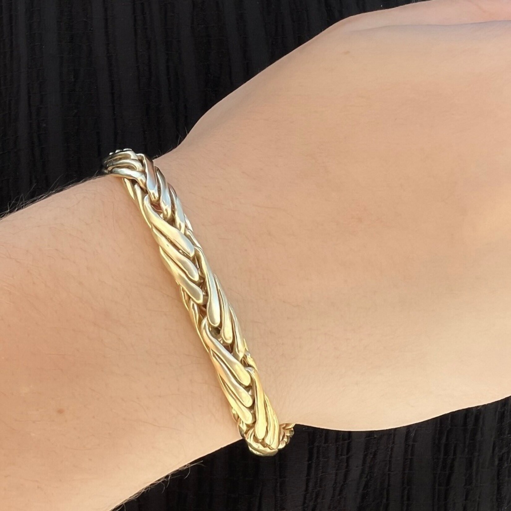 14K Yellow Gold Satin Weave Bracelet