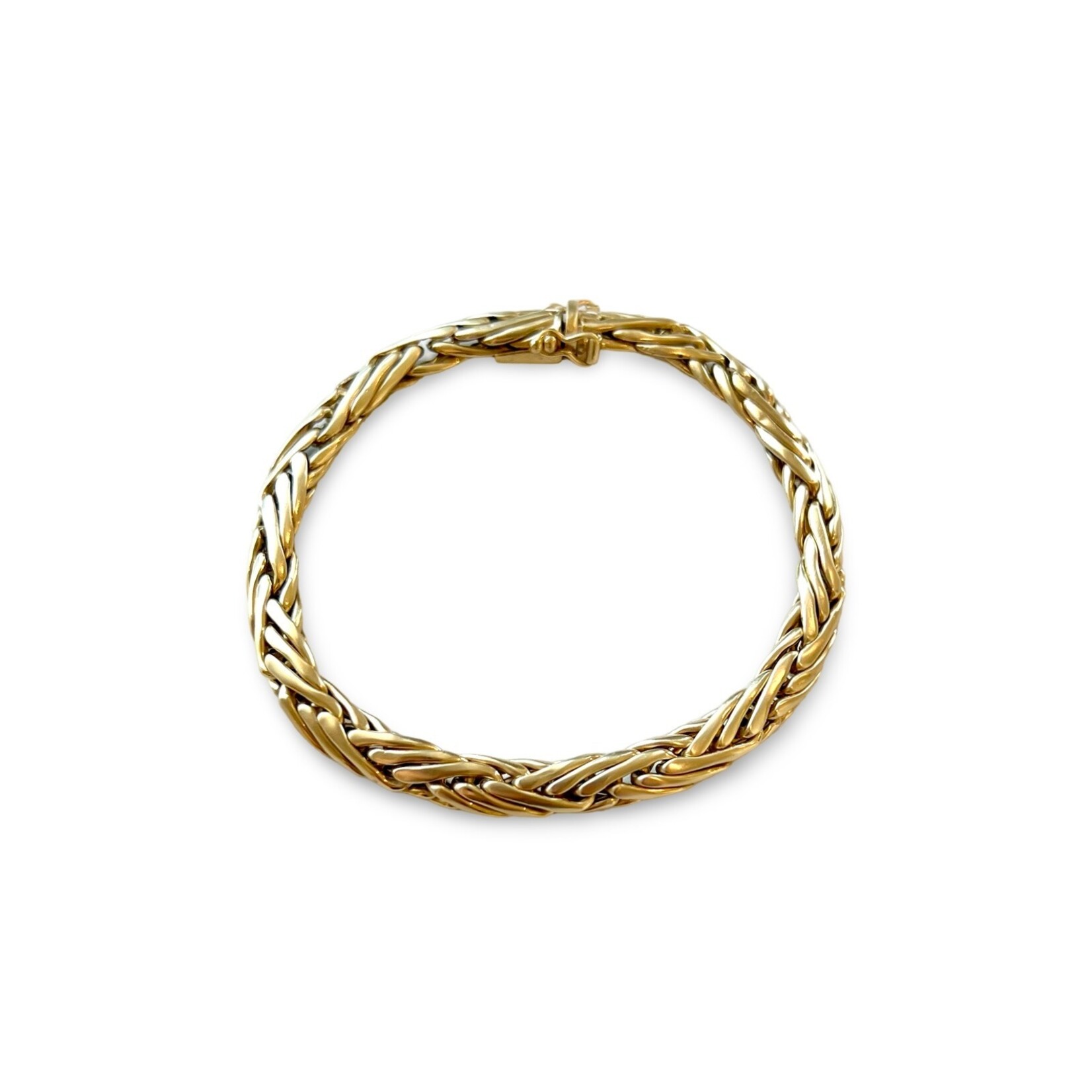 14K Yellow Gold Satin Weave Bracelet