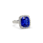 18K White Gold Tanzanite & Diamond Ring