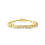 14K Yellow Gold Diamond Engravable Bar Bangle