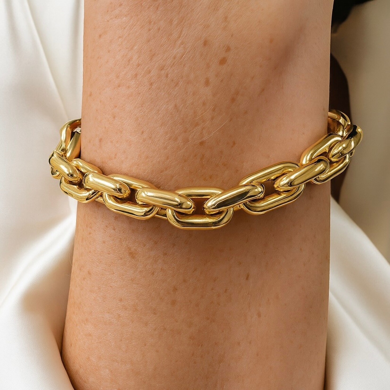 14K Yellow Gold Sculpture Link Bracelet