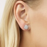 14K Gold Pave Diamond Cushion Stud Earrings