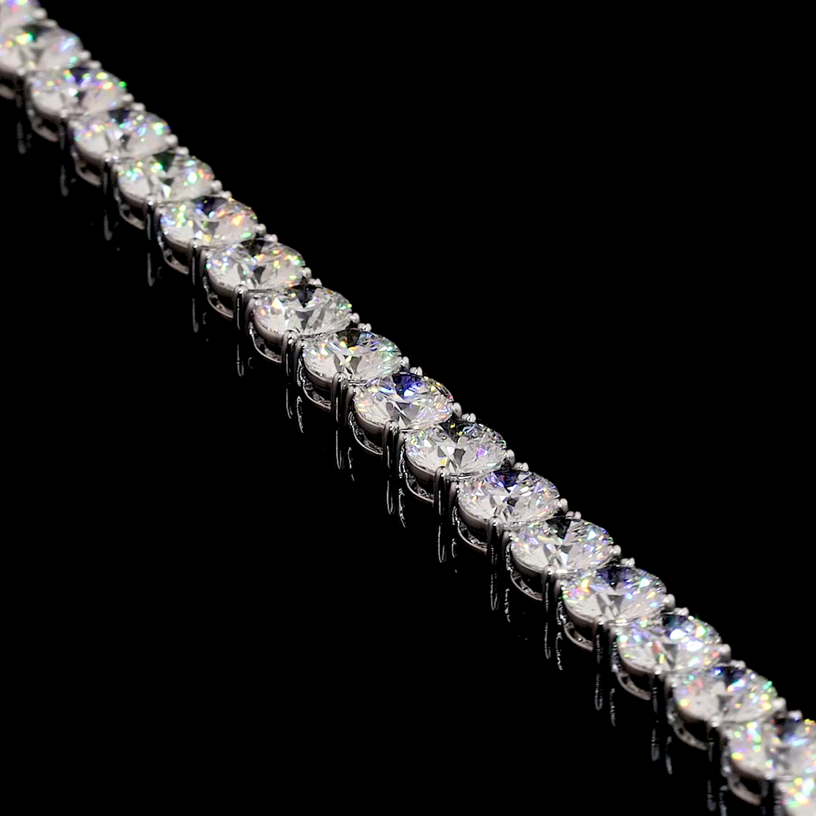 14K White Gold 15 Carat Lab Grown Tennis Bracelet