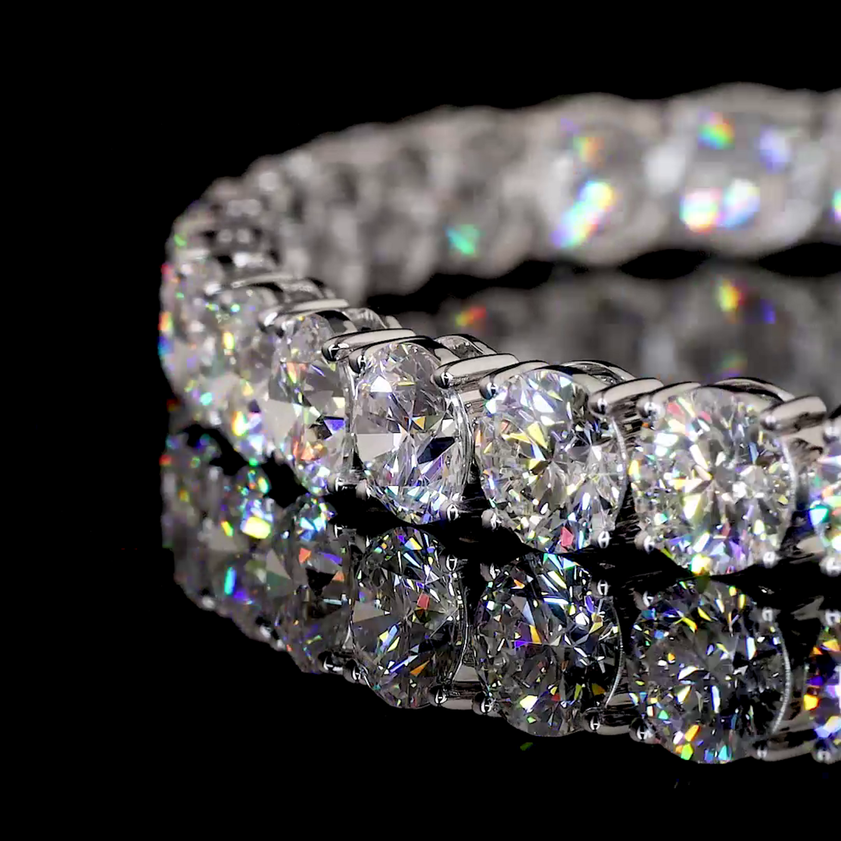 14K White Gold 15 Carat Lab Grown Tennis Bracelet