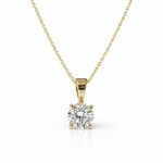 14K Yellow Lab Grown 0.60 Carat Solitaire Pendant