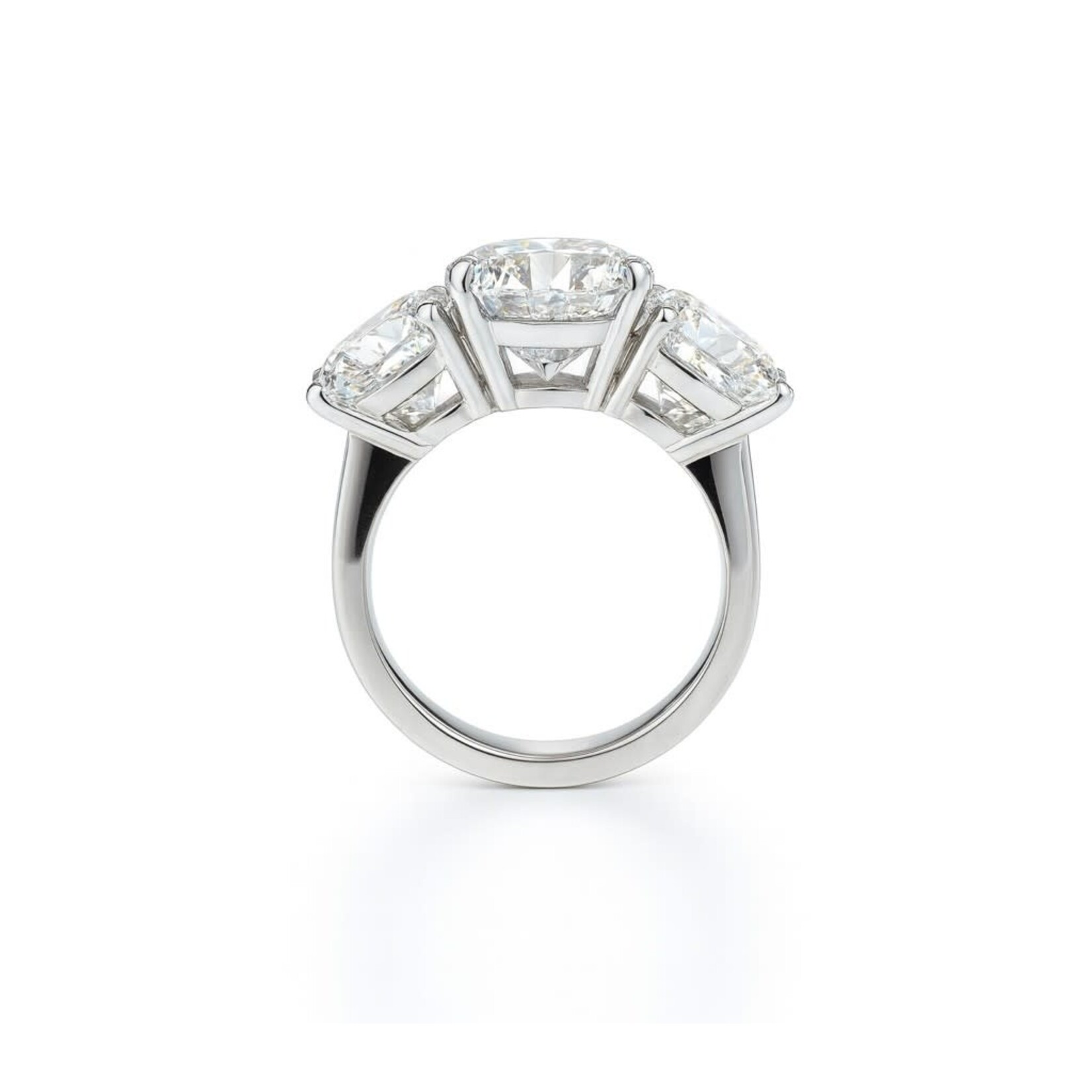 Handmade Platinum Three Stone Diamond Ring