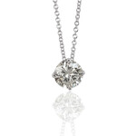 14K White Gold 2 Carat Floating Diamond Solitaire Pendant